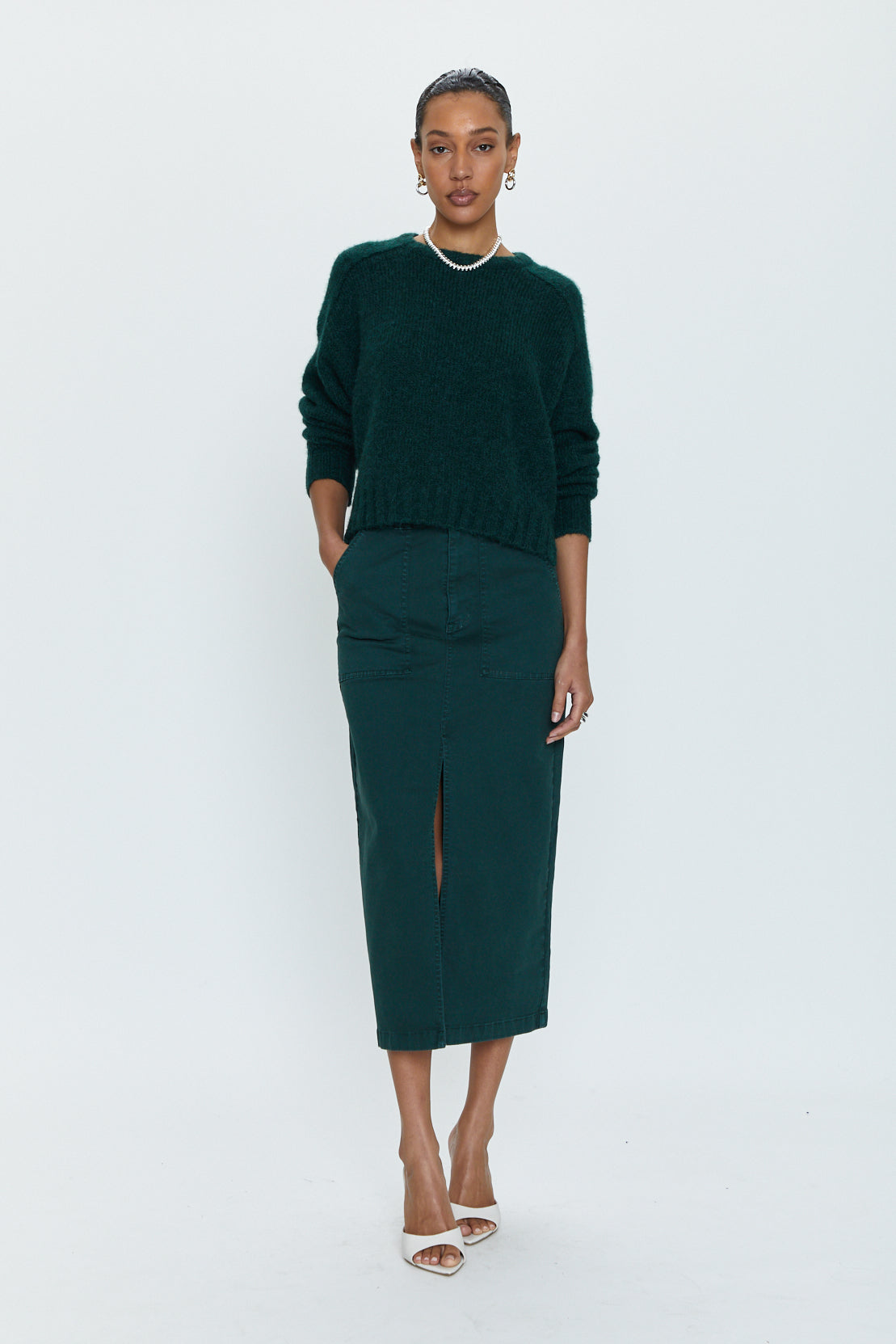 Pamela Skirt Utility Midi Skirt - Pine
            
              Sale